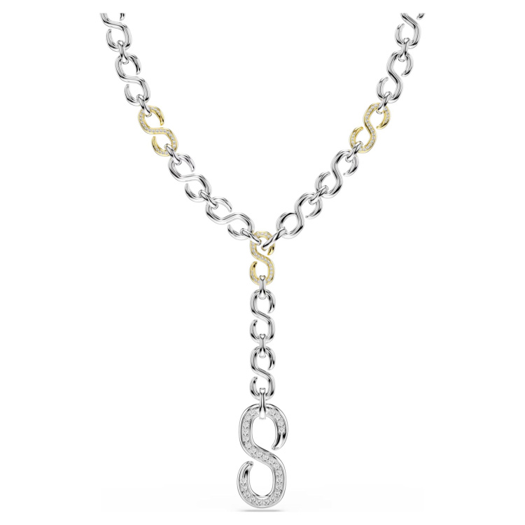 Dextera strandage Round cut, White, Mixed metal finish